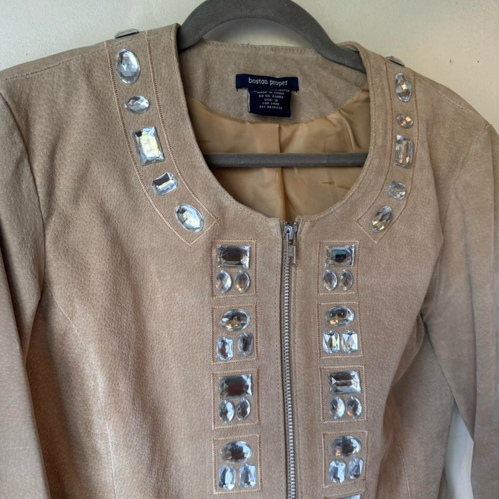 Y2K Rhinestone‎ Leather Jacket - Picture 4 of 10